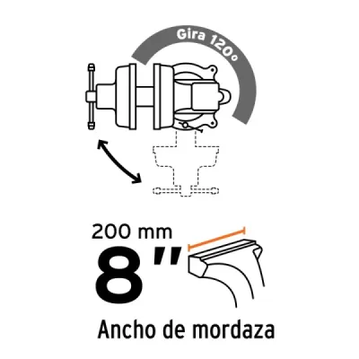 Prensa De Banco Profesional Tipo Europeo Giratoria De 8" Truper