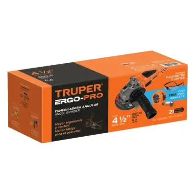 Combo De Pulidora 4.1/2" 850 W Ergo-Pro, Gafas Y Flexómetro Truper