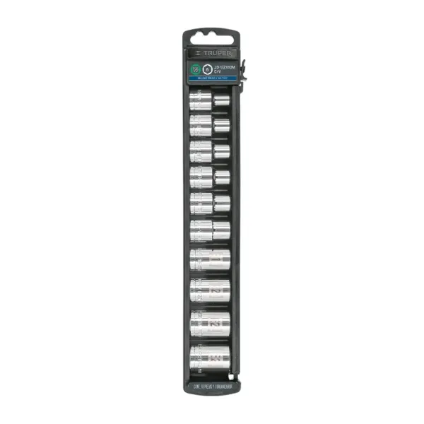 Juego De 10 Copas Torx Desde E8 Hasta E24, Cuadrante 1/2" Truper (JDTH-1/2X10 - 10026)