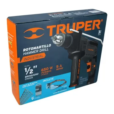 Combo Taladro Percutor + 6 Brocas + Gafas De Seguridad Truper