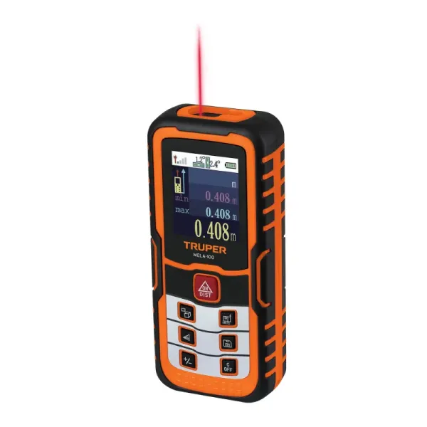 Medidor Láser De Distancia 100 M Antichoque Con Accesorios Truper (MELA-100 - 100374)