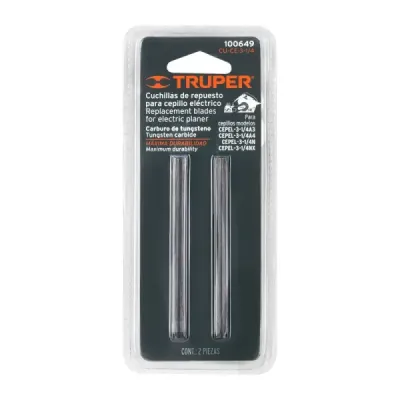 2 Cuchillas De Repuesto Para Cepillo Truper Cepel-3-1/4