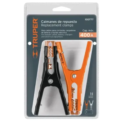 Set Pinzas Caimán Cable De Arranque 6awg 400a Truper