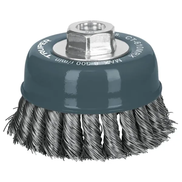 Grata Copa De Alambre Trenzado Grueso De 4", Eje Multi-Rosca Truper (CT-610MRX - 100855)