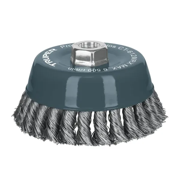 Grata Copa De Alambre Trenzado Grueso De 5", Eje Multi-Rosca Truper (CT-612MRX - 100856)