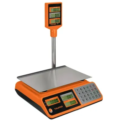 Báscula Electrónica 40 Kg Con Torreta Y Batería Recargable Truper
