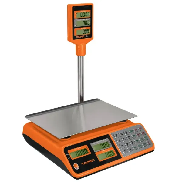 Báscula Electrónica 40 Kg Con Torreta Y Batería Recargable Truper (BASE-40T - 100871)