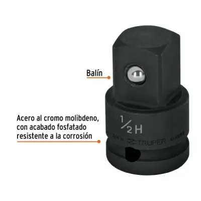 Adaptador De Impacto Hembra 1/2", Macho 3/4" Profesional Truper