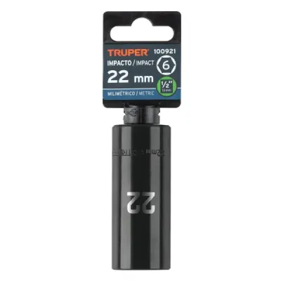 Copa Larga De Impacto 6 Puntas De 22 Mm Cuadrante 1/2" Truper