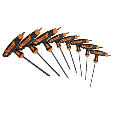 Juego De 8 Llaves Torx Extralargas Con Pin De Seguridad Truper
