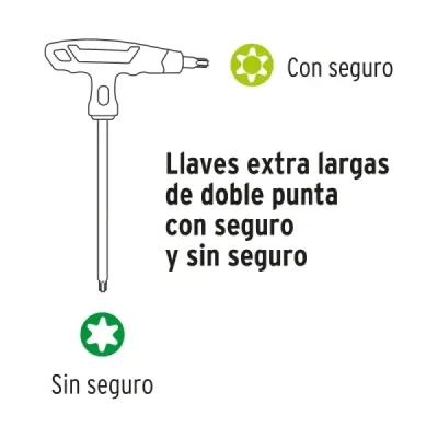 Juego De 8 Llaves Torx Extralargas Con Pin De Seguridad Truper