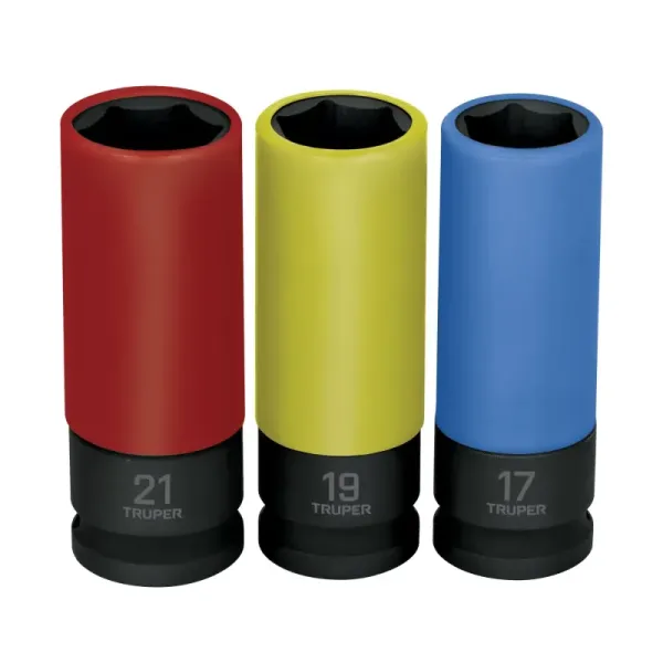 Juego De 3 Copas Largas De Impacto Métricas, Anti Rayaduras Truper (JDI-1/2X3MP - 100942)