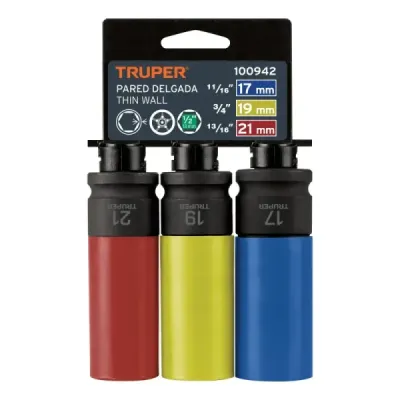 Juego De 3 Copas Largas De Impacto Métricas, Anti Rayaduras Truper