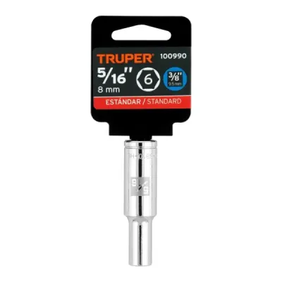 Copa Estándar Larga 5/16" De 6 Puntas, Cuadrante De 3/8" Truper