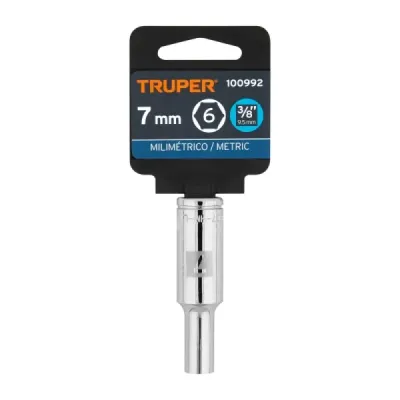 Copa Estándar Larga 7 Mm De 6 Puntas, Cuadrante De 3/8" Truper