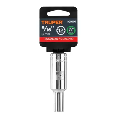 Copa Estándar Larga 5/16" De 12 Puntas, Cuadrante De 1/2" Truper