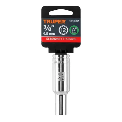 Copa Estándar Larga 3/8" De 12 Puntas, Cuadrante De 1/2" Truper