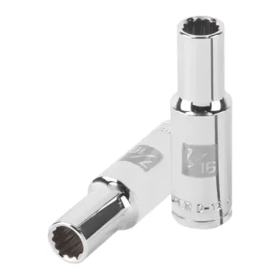 Copa Estándar Larga 7/16" De 12 Puntas, Cuadrante De 1/2" Truper