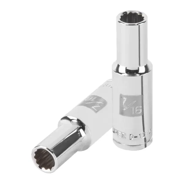Copa Estándar Larga 7/16" De 12 Puntas, Cuadrante De 1/2" Truper (D-1214-EL - 101003)