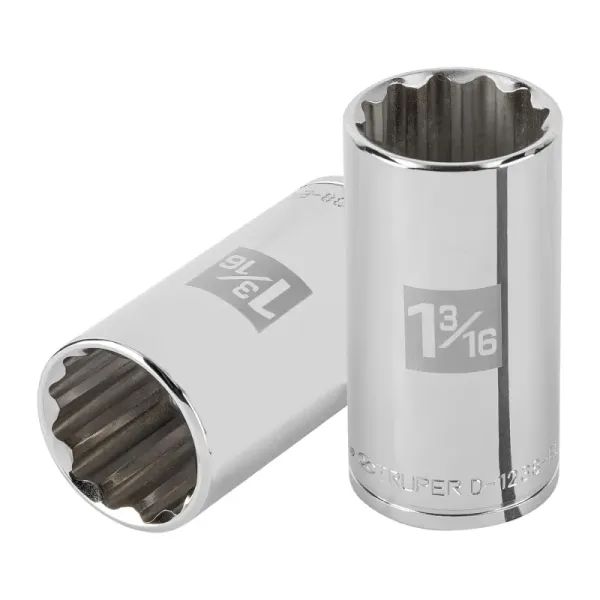 Copa Estándar Larga 1.31/6" De 12 Puntas, Cuadrante De 1/2" Truper (D-1238-EL - 101004)