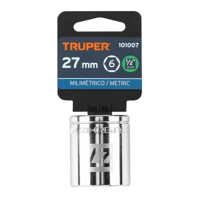 Copa Estándar 27 Mm De 6 Puntas, Cuadrante De 1/2" Truper