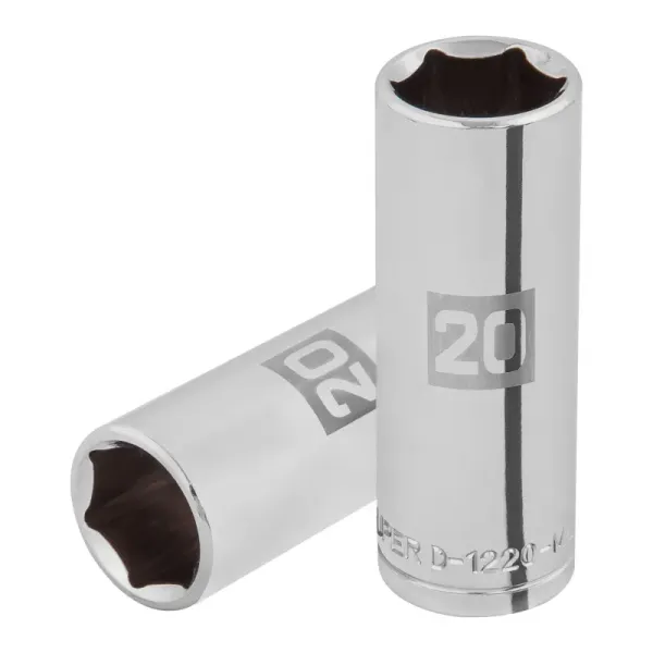 Copa Estándar Larga 20 Mm De 6 Puntas, Cuadrante De 1/2" Truper (D-1220-ML - 101008)