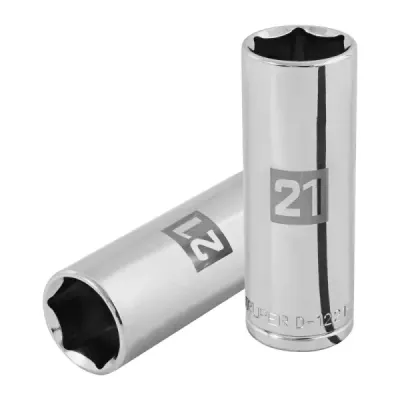 Copa Estándar Larga 21 Mm De 6 Puntas, Cuadrante De 1/2" Truper
