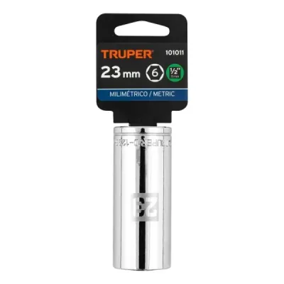 Copa Estándar Larga 23 Mm De 6 Puntas, Cuadrante De 1/2" Truper