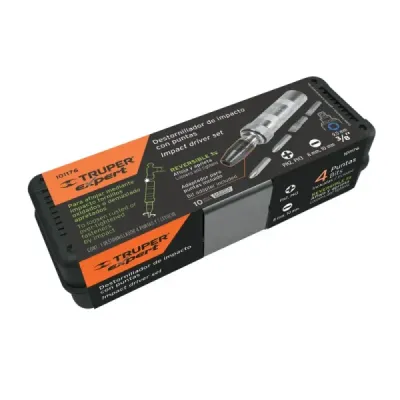Destornillador De Impacto Con 4 Puntas Y Estuche Industrial Truper