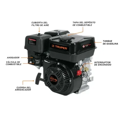 Motor A Gasolina 6.1/2 Hp, 212 Cc, Torque 14 Nm, 3600 Rpm Truper