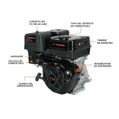 Motor A Gasolina 13 Hp, 420 Cc, Torque 27 Nm, 3600 Rpm Truper