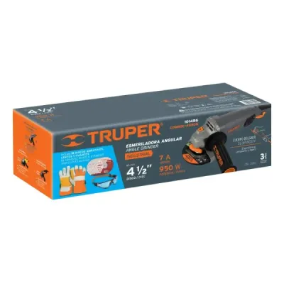 Combo De Pulidora 4.1/2", 950 W, 11 Discos, Guantes Y Gafas Truper