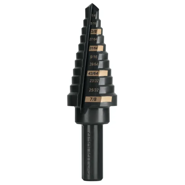 Broca Escalonada 1/4" A 7/8" De 11 Escalones Óxido Negro Truper (BES-11 - 101457)