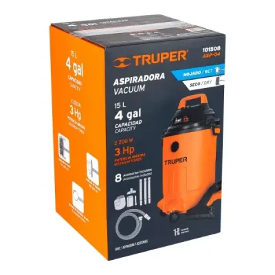 Aspiradora Sopladora 2200 W 15 L Truper Sólidos Y Líquidos