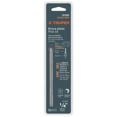 Broca Piloto De 1/4" Para Mandril De Sierra Copa Truper