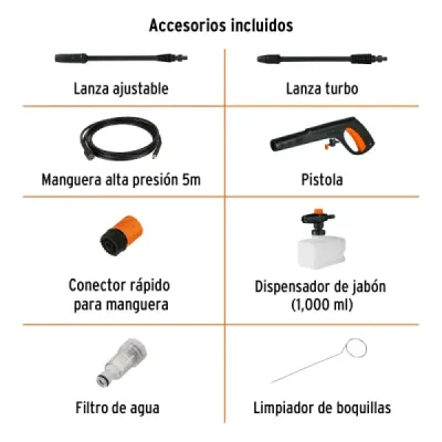 Hidrolavadora Eléctrica 2000 Psi 2000 W Truper Con Jabonera