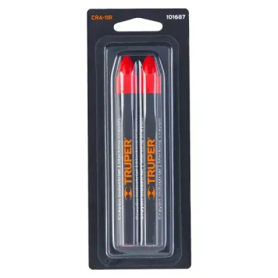 2 Crayones Industriales Rojos Para Madera, Vidrio, Acrílico Truper