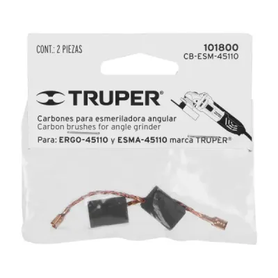 2 Carbones Para Pulidora Angular Truper Esma-45110