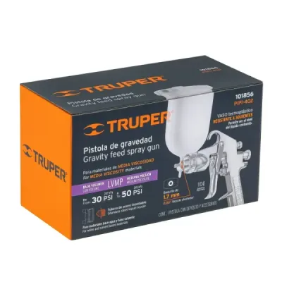 Pistola De Gravedad Lvmp 400 Ml, 1.7 Mm Y Vaso Multiposición Truper
