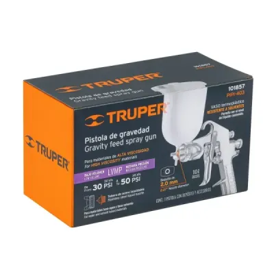 Pistola De Gravedad Lvmp 400 Ml, 2 Mm Y Vaso Multiposición Truper