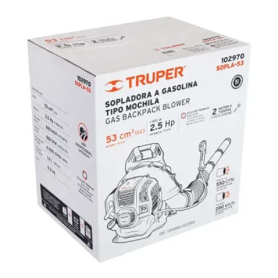 Sopladora Gasolina 53 Cc Tipo Mochila 2.5 Hp Truper 280 Km/h