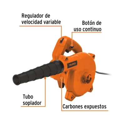 Sopladora Aspiradora Eléctrica 650 W Truper 160-340 Km/h