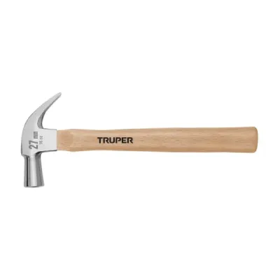 Martillo Pulido De 16 Oz Con Mango De Madera Uña Curva Truper