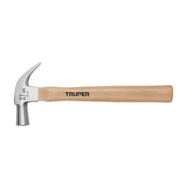 Martillo Pulido De 16 Oz Con Mango De Madera Uña Curva Truper (MAC-27 - 10560)