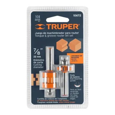 Fresa Machimbrador Balinera, Diámetro 7/8", Corte 20.5 Mm Truper