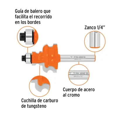 Fresa Jovel Con Balinera, Diámetro 1", Corte 21.5 Mm Truper