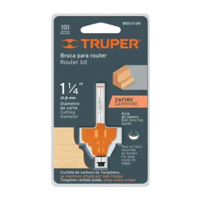 Fresa Zafiro Con Balinera, Diámetro 1.1/4", Corte 21.5 Mm Truper