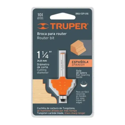 Fresa Española Con Balinera, Diámetro 1.1/4", Corte 19.5 Mm Truper