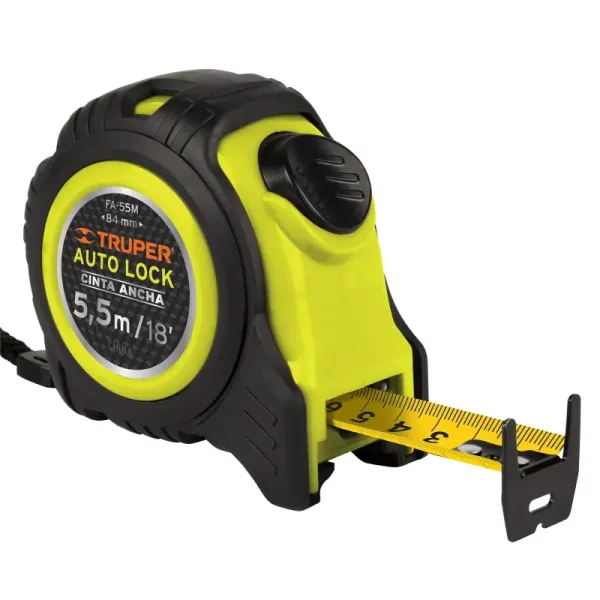 Flexómetro Auto Lock De 5.5 M Anti-Impacto, Uso Profesional Truper (FA-55M - 10748)