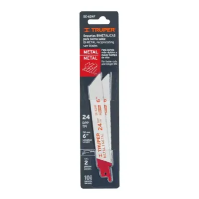 2 Seguetas Para Sierra Sable 6", 24 Dpp Para Uso En Metales Truper
